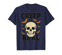 Creep It Real Halloween Skull Funny Spooky Skeleton T-Shirt