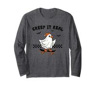 Creep It Real Skateboarding Ghost Duck Fun Long Sleeve T-Shirt