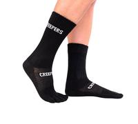 Creepers Blister Busting Merino Wool Toe Socks, Crew Length Hiking & Trails, Unisex for Men & Women from Socks | X-Large Black