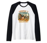 Creepin’ It Country Cute Farm Halloween Animals Raglan Baseball Tee