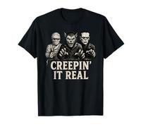 Creepin' It Real Classic Monsters Halloween Horror Movie T-Shirt