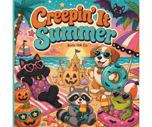Creepin' It Summer: A Cute Retro Summerween Coloring Book with Spooky Summer Animals, Beach Fun, Pumpkins, Pool Days, Camping Scenes, and Halloween Vibes for All Ages