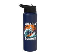Creepin Summer Summerween Skeleton Ghost Halloween Summer Stainless Steel Insulated Water Bottle