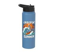 Creepin Summer Summerween Skeleton Ghost Halloween Summer Stainless Steel Insulated Water Bottle