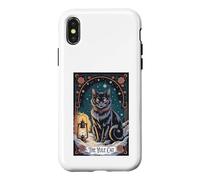 Creepma Vintage Folklore Yule Cat Tarot Card Cottagecore Case for iPhone X/XS