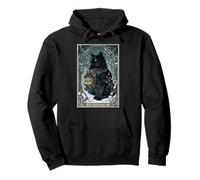 Creepmas Vintage The Yule Cat Tarot Card Dark Christmas Pullover Hoodie