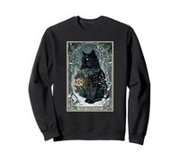 Creepmas Vintage The Yule Cat Tarot Card Dark Christmas Sweatshirt