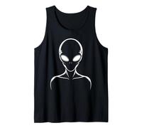 Creepy Alien Head Line Art for UFO Believers & Halloween Tank Top
