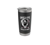 Creepy and Cute Grim Reaper Gothic Rose Stainless Steel Insulated Tumbler