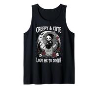 Creepy and Cute Grim Reaper Gothic Rose Tank Top