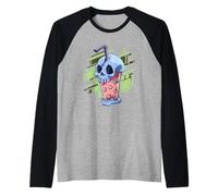 Creepy Anime Skull Bubble Tea Boba Tea Raglan Baseball Tee