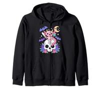 Creepy Axolotl Anime Kawaii Goth Zip Hoodie