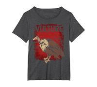 Creepy Bird Carrion Vulture Scavenger Animal Scary Vulture T-Shirt, Women's Plus, Dark Heather Grey, 2X