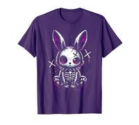 Creepy Bunny Gothic Aesthetic, Cute Rabbit Alt Goth Grunge T-Shirt, Men, Purple, Medium