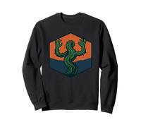 Creepy Cactus Creature with Spikes in Sunset Thorns Art Sweatshirt