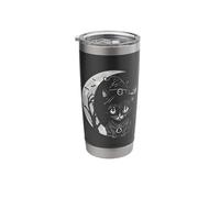 Creepy Cat Moon Halloween Stainless Steel Insulated Tumbler