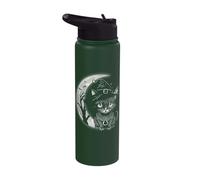 Creepy Cat Moon Halloween Stainless Steel Insulated Water Bottle