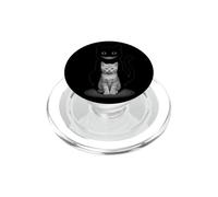 Creepy Cat Shadow Vintage Halloween Gothic PopSockets PopGrip for MagSafe
