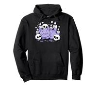 Creepy Cat Skeleton Candles Kawaii Goth Pullover Hoodie