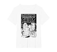 Creepy Chamber of Chills Horror Comic Book-Golden Age Comics T-Shirt, Women's Plus, White, 2X