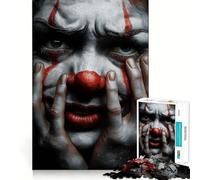 Creepy Clown Portrait Jigsaw Puzzles 1000 Piece for Adults Memory Boost Cozy Fun Pattern Assemble Nice Decor (38x26cm)