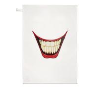 Creepy Clown Scary Smile Teeth Tea Towel Dish Cloth Halloween Funny Joke