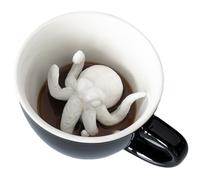 Creepy Cups Cthulhu Ceramic Cup (325 ml, Midnight Black)| Hidden Animal Inside | Halloween, Holiday and Birthday Gift for Coffee & Tea Lovers