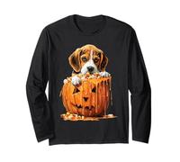 Creepy Cute Beagle Dripping Pumpkin Candy Corn Halloween Dog Long Sleeve T-Shirt