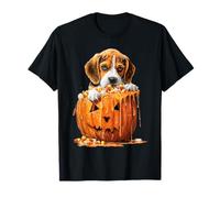 Creepy Cute Beagle Dripping Pumpkin Candy Corn Halloween Dog T-Shirt