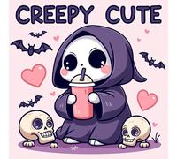 CREEPY CUTE: Bold and Easy Coloring Book for Adults and Teens: Cute and Spooky Pastel Goth Characters for Stress Relief and Relaxation