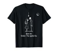 Creepy Cute Couples Halloween Fun Skeleton Kiss Goth Costume T-Shirt