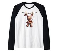 Creepy Cute Goth Bunny Voodoo Doll E-Girl Gothic Outfit Raglan Baseball Tee
