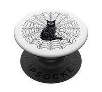 Creepy Cute Goth Cat Grunge Alt Punk Weirdcore Art PopSockets Adhesive PopGrip