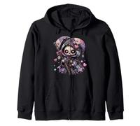 Creepy Cute Grim Reaper Kawaii Pastel Goth Zip Hoodie