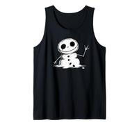 Creepy Cute Melting Snowman. Goth Emo Alternative Christmas Tank Top