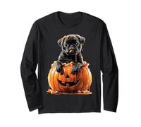 Creepy Cute Pug Dripping Pumpkin Candy Corn Halloween Dog Long Sleeve T-Shirt