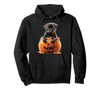 Creepy Cute Pug Dripping Pumpkin Candy Corn Halloween Dog Pullover Hoodie