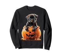 Creepy Cute Pug Dripping Pumpkin Candy Corn Halloween Dog Sweatshirt