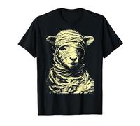 Creepy Cute Sheep Spooky Halloween Costume Mummy Animal T-Shirt, Men, Black, Small