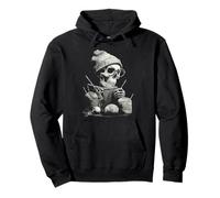 Creepy Cute Skeleton Knitting Crocheting for Yarn Knitter Pullover Hoodie