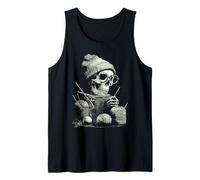 Creepy Cute Skeleton Knitting Crocheting for Yarn Knitter Tank Top