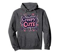 Creepy Cute: Spooky Kawaii Halloween Charm for Pastel Goths Pullover Hoodie, Adult Unisex, Dark Heather Grey, XXL