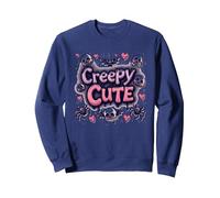 Creepy Cute: Spooky Kawaii Halloween Charm for Pastel Goths Sweatshirt, Adult Unisex, Navy, S