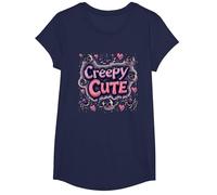 Creepy Cute: Spooky Kawaii Halloween Charm for Pastel Goths T-Shirt, Girls, Navy, Small