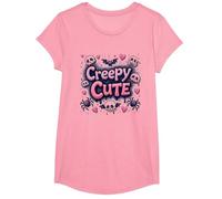 Creepy Cute: Spooky Kawaii Halloween Charm for Pastel Goths T-Shirt, Girls, Pink, Large
