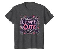 Creepy Cute: Spooky Kawaii Halloween Charm for Pastel Goths T-Shirt, Kids, Dark Heather Grey, 12 Years