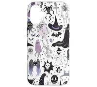 Creepy Cute witchy Motifs Spooky Doodle Stars Bats Wiccan Case for iPhone 16