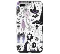 Creepy Cute witchy Motifs Spooky Doodle Stars Bats Wiccan Case for iPhone 7 Plus/8 Plus
