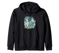 Creepy Cute Zombie Mermaid Kawaii Pastel Goth Witchy Zip Hoodie