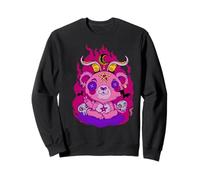 Creepy Cutie Goth Pink Teddy Bear Pastel Kawaii Cute Devil Sweatshirt